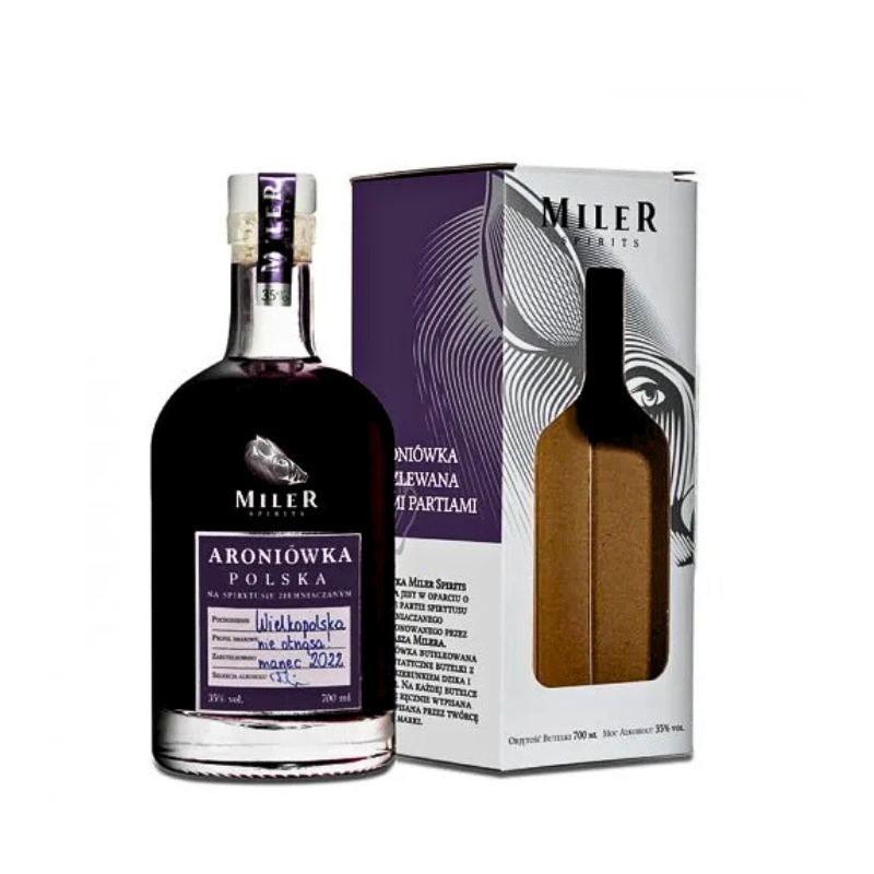 Miler Spirits Aroniówka 35% 0,7 l w dekoracyjnym pudełku – edycja limitowana.