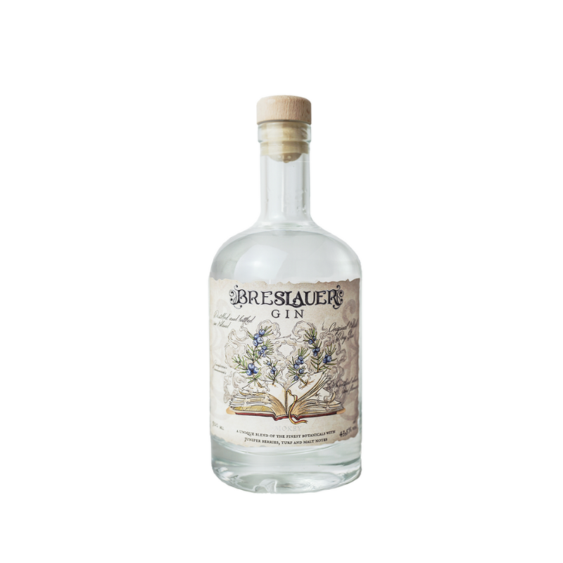 Breslauer Gin Smokey 43,5% 0,5 L – polski rzemieślniczy gin o aromacie torfu i dymu drzewnego, gładki i pełen głębi.
