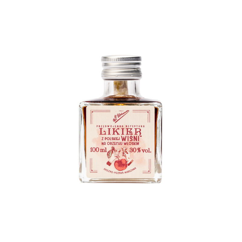 J. Urbanowicz Butelka likieru Polska Wiśnia na Orzechu Włoskim 30% 0,1 l.