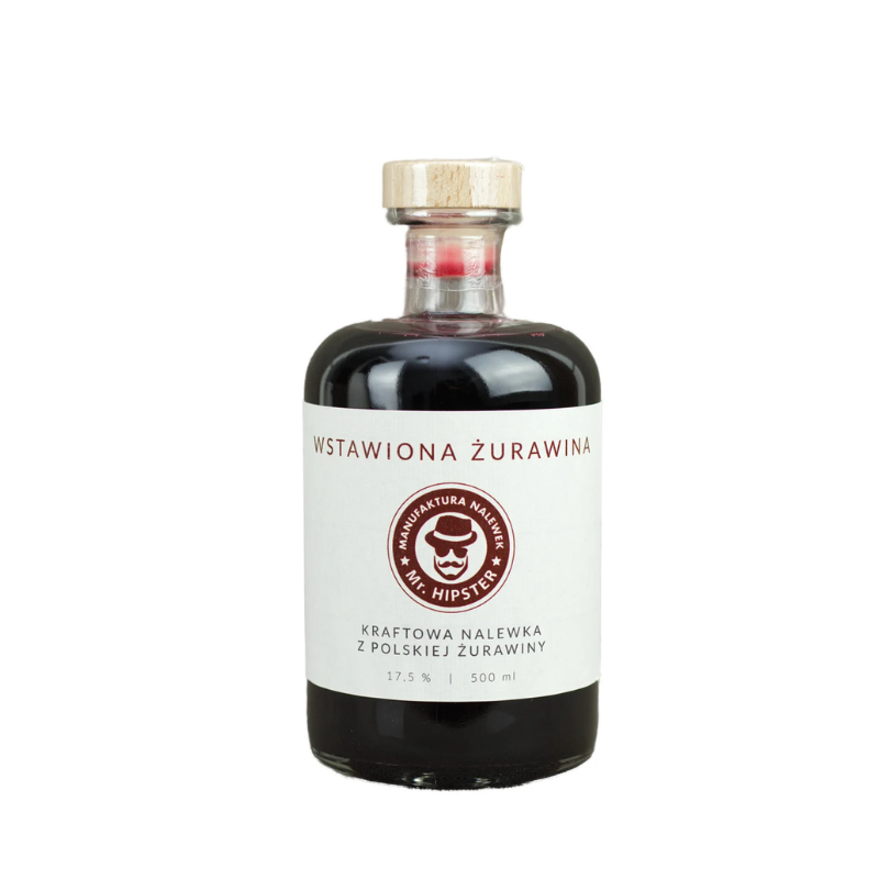 Butelka nalewki Wstawiona Żurawina 17,5% 0,5 l – naturalna żurawinowa nalewka od Mr. Hipster.