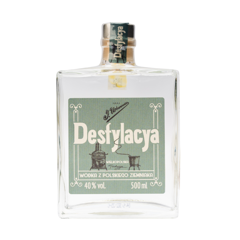 J. Urbanowicz Wódka „Destylacya” 1928 – elegancka wódka ziemniaczana klasy premium, inspirowana przedwojenną tradycją gorzelniczą z Polski.