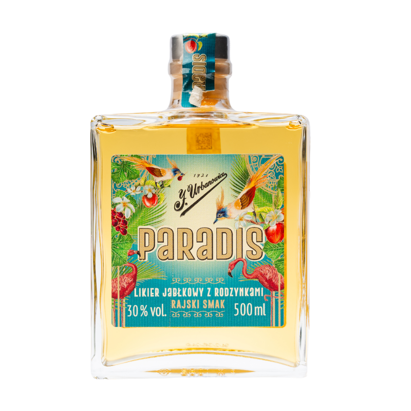 Likier J. Urbanowicz Paradis 30% 0,5L – polski likier jabłkowo-rodzynkowy