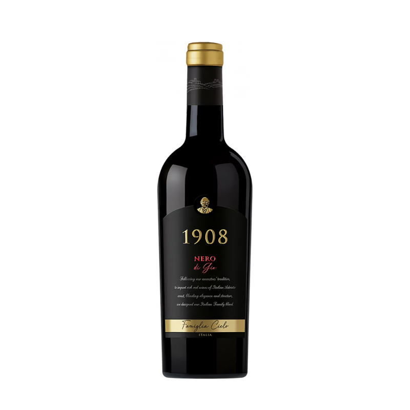 Butelka wina 1908 Cielo Nero di Gio czerwone półwytrawne 0,75 l