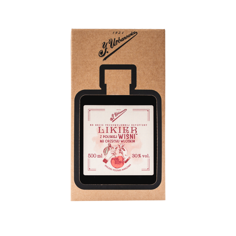 Likier Polska Wiśnia na Orzechu Włoskim J. Urbanowicz 30% – rzemieślnicza wiśniówka premium