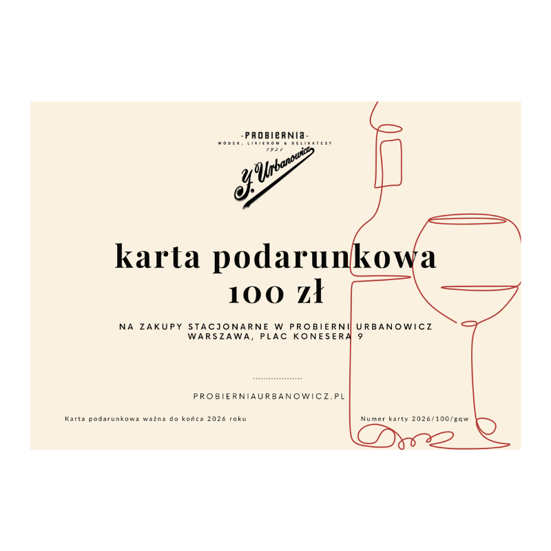 Karta podarunkowa 100 zł Probiernia Urbanowicz Warszawa