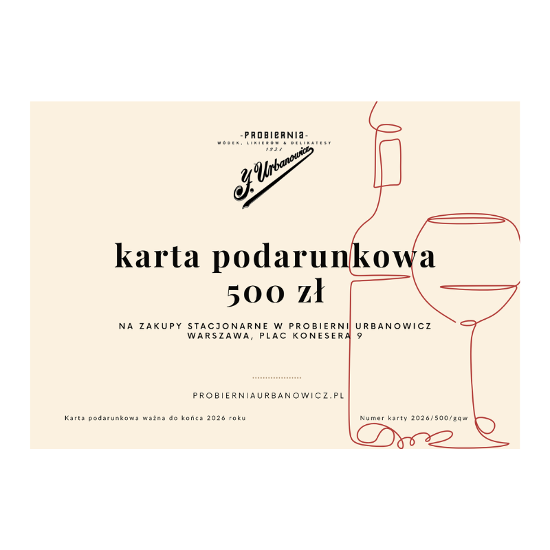 Karta podarunkowa 500 zł Probiernia Urbanowicz Warszawa