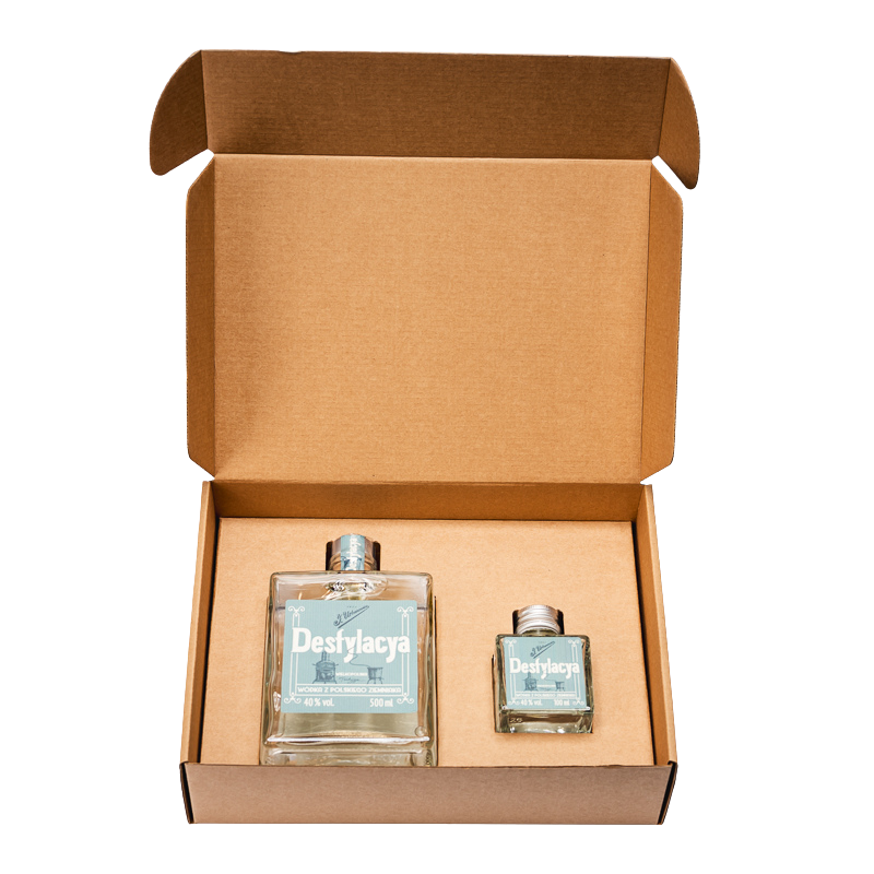 wódka ziemniaczana Destylacya zestaw prezentowy 0,5L 0,1L