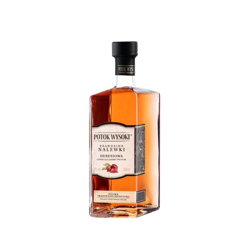 Butelka nalewki malinowej Potok Wysoki 21% 0,5 l.