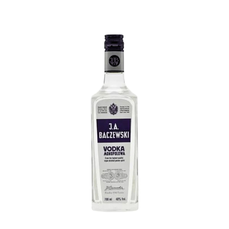 Butelka J.A. Baczewski Vodka Monopolowa 0,7 l – wódka ziemniaczana 40%.