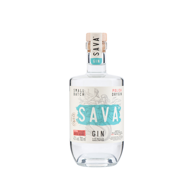 Sava Gin 43% 0,7 L – polski gin rzemieślniczy w stylu London Dry o świeżym, cytrusowo-kwiatowym smaku, idealny do koktajli i gin & tonic.