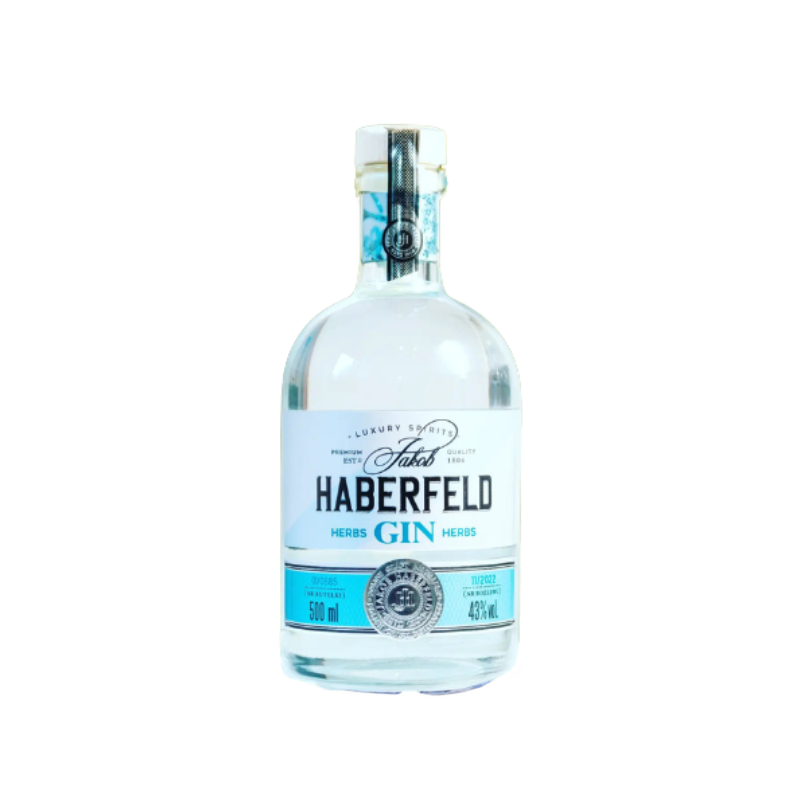 Herbs Gin Haberfeld 43% 0,5 L – klasyczny ziołowy gin z jałowcem, kolendrą, kardamonem i piołunem, o wytrawnym, eleganckim charakterze.