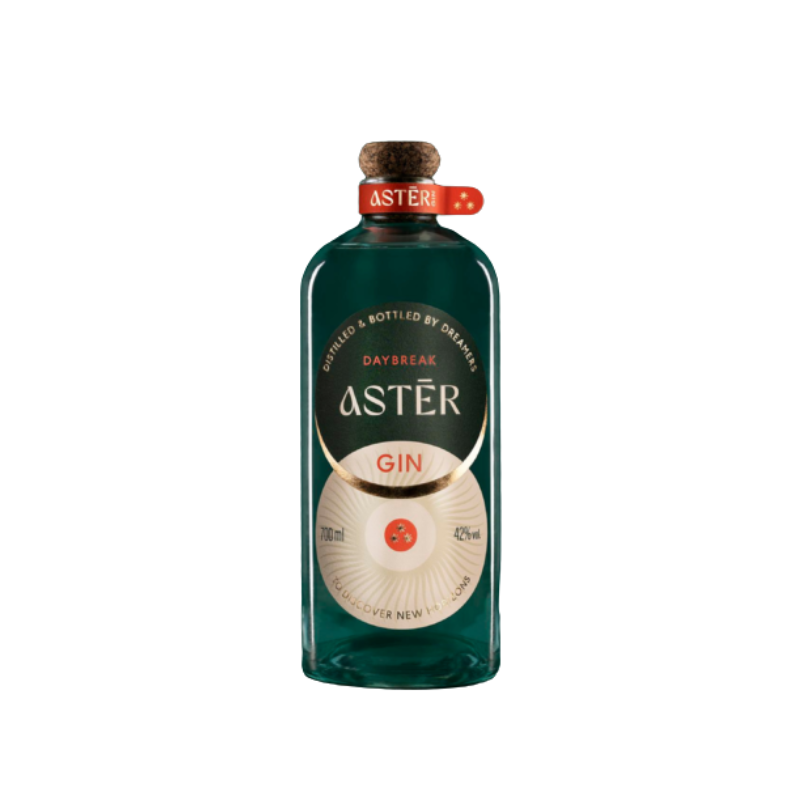 Aster Gin Daybreak 42% 0,7 L – rzemieślniczy gin z 26 organicznych składników, z aromatem bergamotki, jałowca i przypraw.