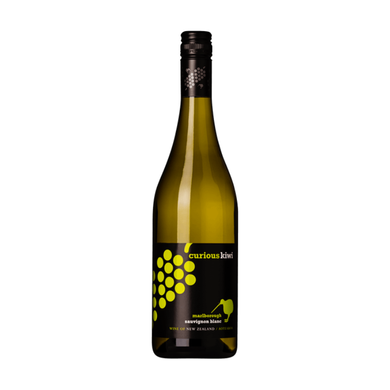 Curious Kiwi Sauvignon Blanc 0,75 L – białe, wytrawne wino z Marlborough w Nowej Zelandii. Aromaty cytrusów, ziół i kwiatów, świeże i lekkie.