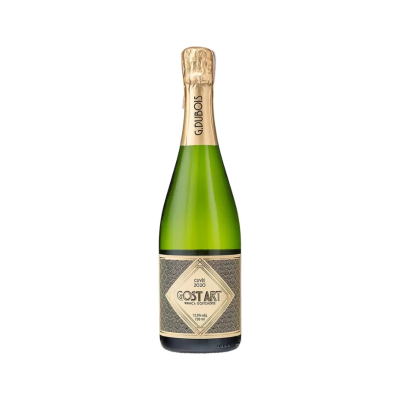 Gost Art Cuvée Brut 12,5% 0,75 L – polskie wino musujące wytrawne, produkowane metodą szampańską. Aromaty jabłka, cytrusów i kwiatów, eleganckie i kremowe.