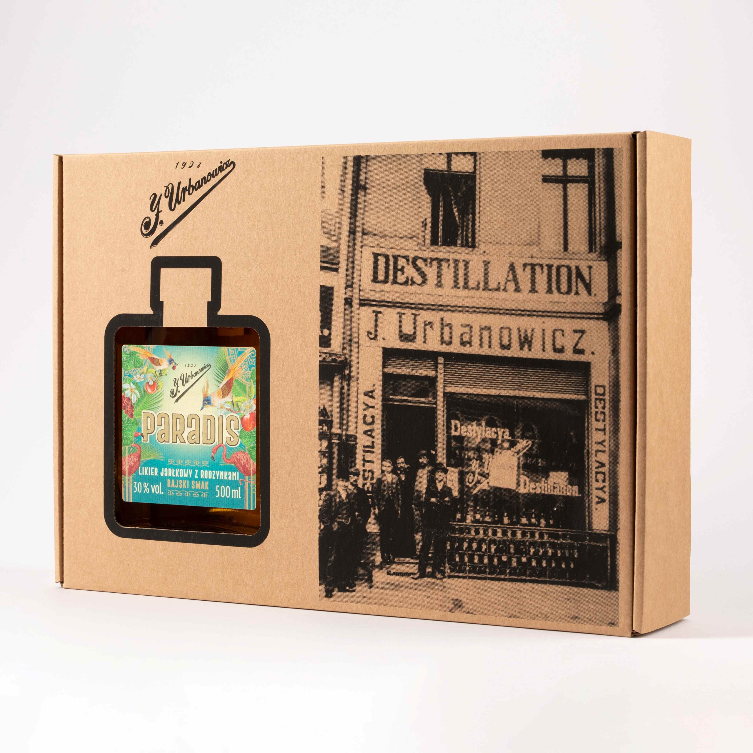 J. Urbanowicz Paradis Zestaw Prezentowy – Likier Deserowy 30% 0,5 l + Dwa Kieliszki - obrazek 2